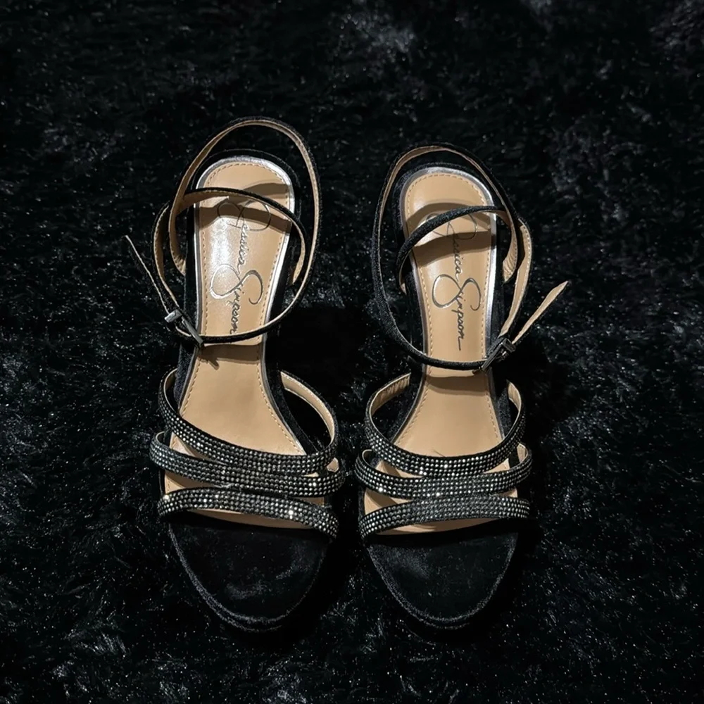 Jessica Simpson Womens Balina Stiletto Dress Black Velvet size 7.5